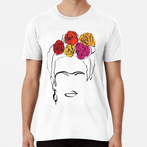 Remera Frida Kahlo - Retrato Facial - Arte Lineal Lámina Art