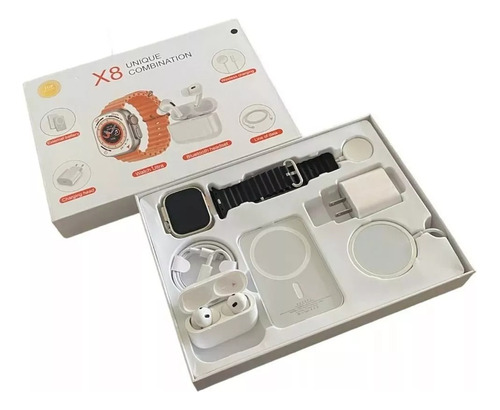 Combo Reloj Watch X8 Ultra + Audifonos In Ear + Power Bank