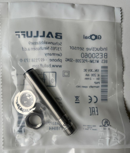 Sensor Indutivo M12 Pnp Balluf Bes M12mi-psc20b-s04g Bes0060