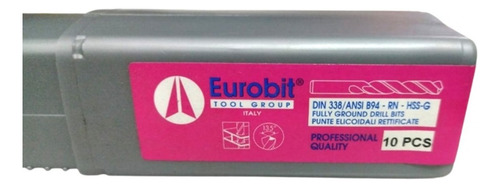 Mechas Brocas Acero Rapido Hss 950 Mm 9.50 Mm Eurobit 10 Uni