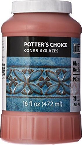 Amaco Potters Choice Glaze, Blue Rutile Pc-20, 1 Pinta - 354