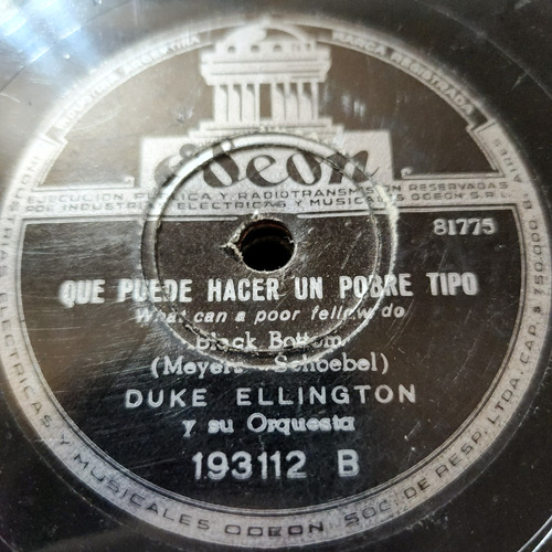 Pasta Duke Ellington Y Su Orquesta Odeon C619