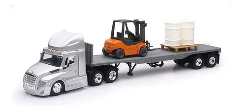 comprar Camion Freightliner Cascadia Con Grua Escala 1:43 Newray Color Gris