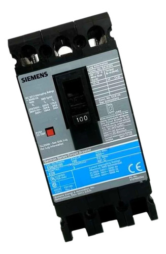 Interruptor Caja Moldeada 3p 100 Amp 600v Siemens Ed63b100mx