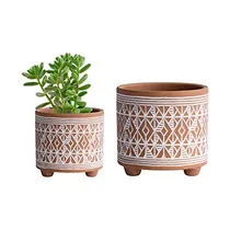 Comprar Juego De 2 Macetas De Terracota, 4.4 Pulgadas Y 6.4 Pul...
