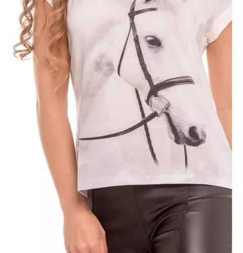 Camiseta Cavalo De Frente Hipismo Horse Camisa Blusa