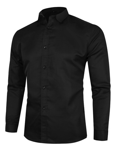 Camisa De Manga Larga Pura, Suave Y A La Moda Para Hombre, C