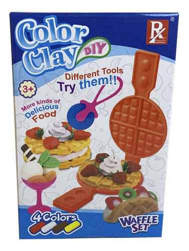 Juego De Masas Color Clay Set De Waffles