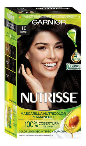 Kit Coloración Garnier Nutrisse Clásico 10 Ebano X 45 G