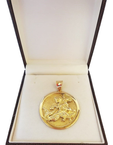 Imagem 2 de 4 de Pingente São Jorge Medalha 20 Gramas Ouro 18k