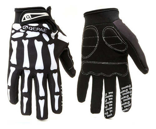 Guantes De Dedo Entero De Calavera Para Montar En Moto Color Negro