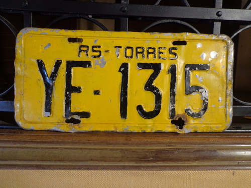 Antiga Placa Automotiva Rs - Ye 1315