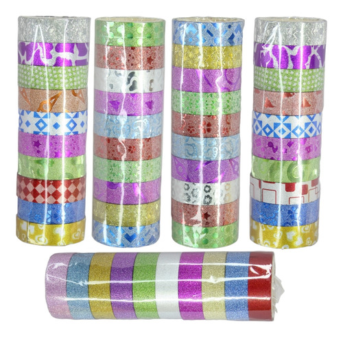 50 Rollos Cinta Adhesiva Decorativa - Washi Tape 