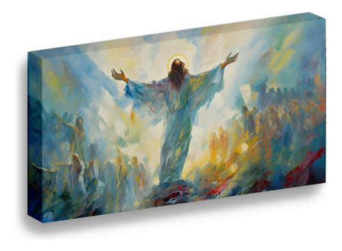 Cuadro Lienzo Canvas Cristo Cielo Oleo Sala Oficina 25*30cm