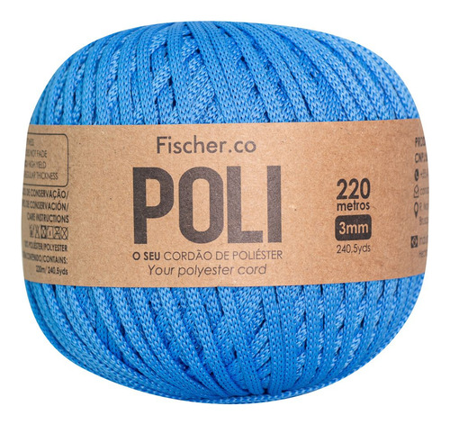 Fio Poli Náutico 3mm 220 Mts 100% Poliéster Super Macio Cor Indíco