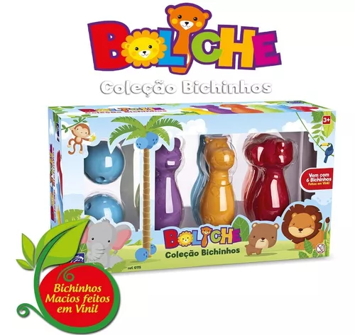 Coleção Bichinhos Infantil Jogo De Boliche Roma Brinquedos