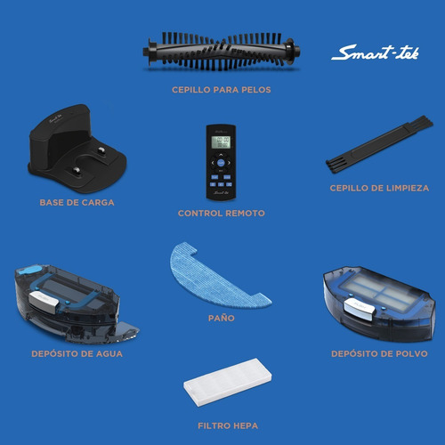 Imagen 3 de 7 de Aspiradora Inalambrica Robot Smart-tek Ava Pro Mopper