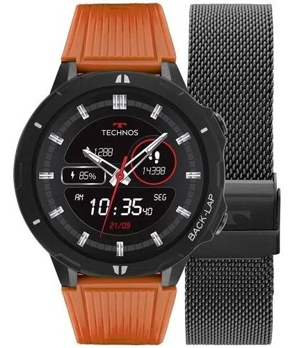 Smartwatch Masculino Technos Duas Pulseiras Tsportsabt/8l Cor da pulseira laranjado