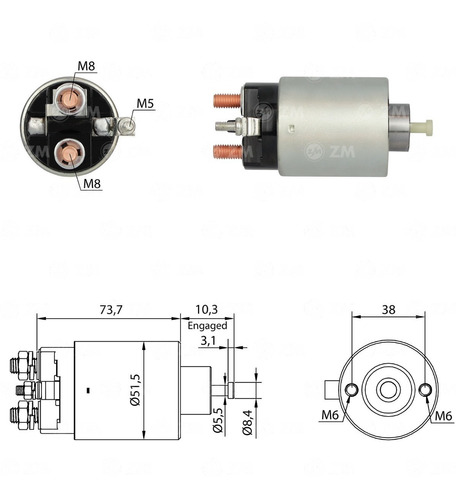 Solenoide Ford Ranger Jeep Cherokee Wrangler Zm 695