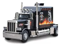 Comprar Trailer Peterbilt 389 1\u002F24 Con Luz Sonido Kingstoys Color Negro