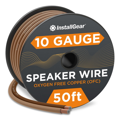 Installgear Cable De Altavoz Awg Calibre 10 (50 Pies - Marró