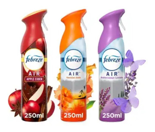 Aromatizante Febreze Air Navideño Eliminador De Olores 3 Pzs