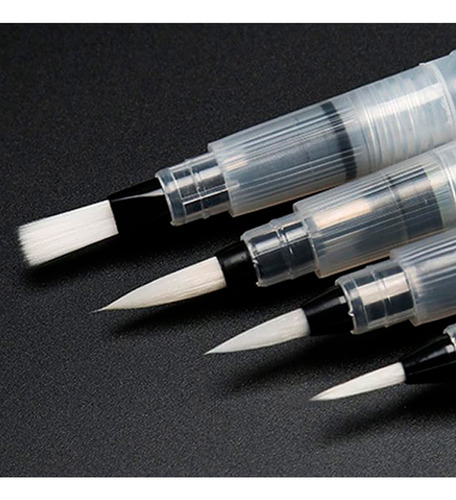 Set Pinceles De Agua Pintura Acuarela Acrilico Dibujo Oleo Cerdas Blanco
