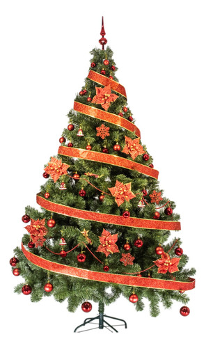 Arbol Navidad Tronador 2,10mts + Kit 60 Rojo Cybermonday