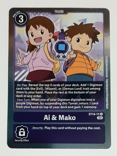 Carta Tamer Ai Y Mako St14-11 R Digimon Tcg Deck Beelzemon 