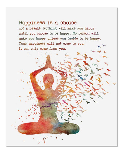 Arte De Yoga Felicidad Es Una Elección Cita Motivacion...