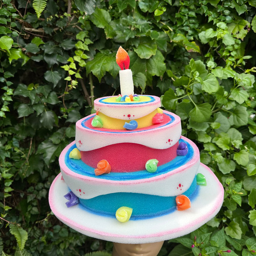 Gorro Myfunnyhats Torta Para Niños Color En Goma Espuma Celeste S
