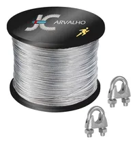 Comprar Cabo De Aço Pu002F Guincho Elétrico 15m 3u002F16 6x19 + 2 Grampos