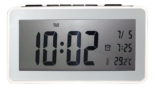 Reloj Digital Relojes De Cabecera Lcd Snooze Blanco