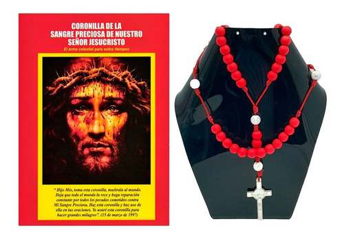 Imagen 1 de 6 de Kit Rosario Y Libro Coronilla A La Sangre De Cristo