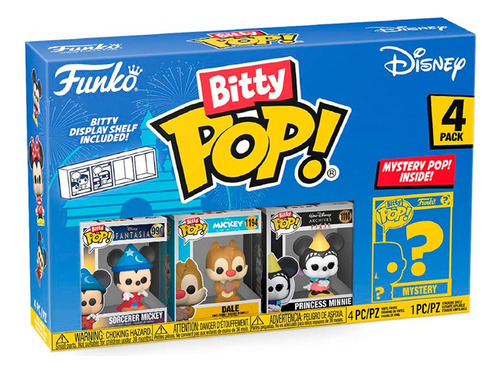 Funko Bitty Pop! Disney - Mickey Hechicero 4 Pack