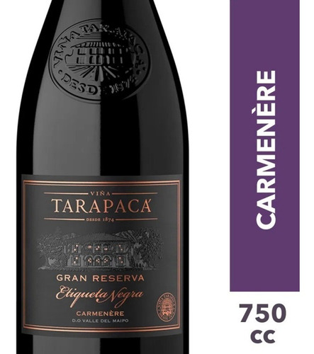 Vino Tarapacá Gran Reserva Etiqueta Negra Carmenere 750cc