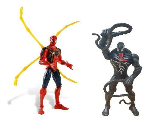 Venom Vs Iron Spiderman Avengers Muñecos Articulados X 2