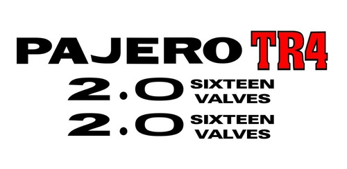 Kit Adesivos Emblemas  Pajero Tr4 2.0 Sixteen Valves 