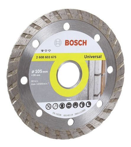 Disco Diamantado Standard 105mm Para Alvaneria Bosch 30307