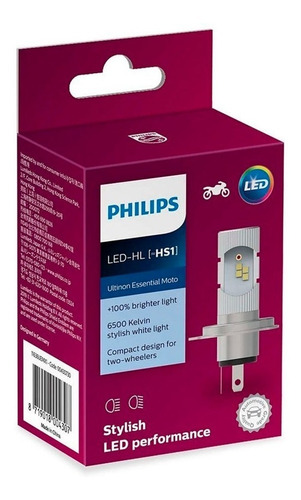 Imagen 1 de 7 de Bombillo Luces Moto Led H4 Philips Ultinon Essential 6000k