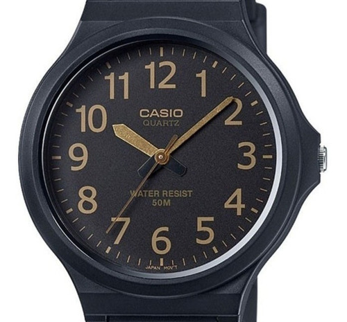 Relogio Masculino Casio Analógico Preto Dourado Mw-240