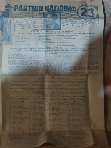 Antigua Lista Del Partido Nacional De Maldonado 27/11/1966