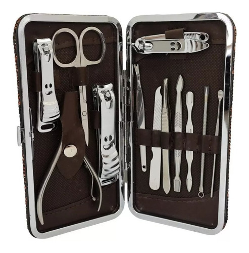 Set De Manicure En Estuche Unisex 3 Corta Uñas Depilador