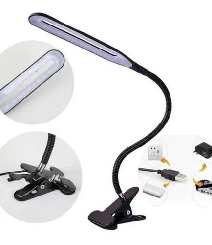 Lámpara Led Para Lectura 40cm Usb Con Clip