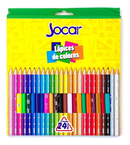 2 Cajas Colores Jocar Largo C/24 Triangulares