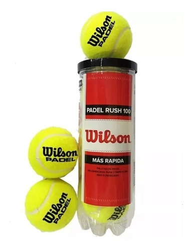 Tubo De Pelotas Wilson Rush Padel Alto Rendimiento Hollywood