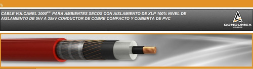 Cable Xlp Vulcanel 2000 Condumex 1/0 Cobre, Rollo 40 Metros
