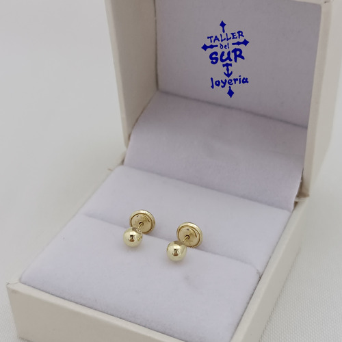 Caravanas Abridores De Bebé En Oro 18k Bolitas 4mm