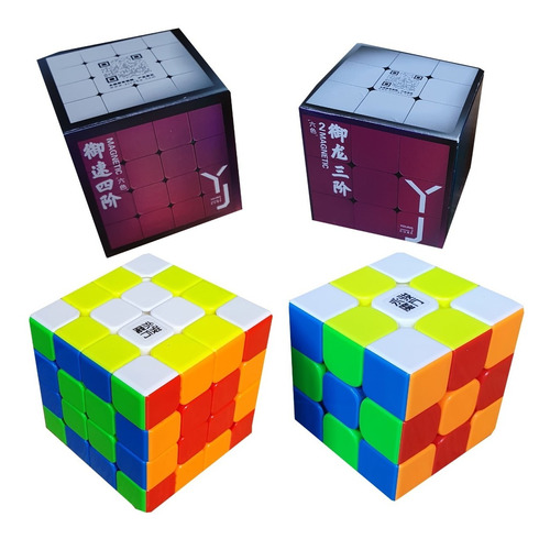 Pack Cubos Rubik 3x3 Y 4x4 Magneticos Moyu Yj Profesional 