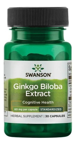 Extracto De Ginkgo Biloba  Estandarizado 30 Caps 60 Mg Sw